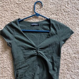 Brandy Melville Dark Green Short Sleeve Top